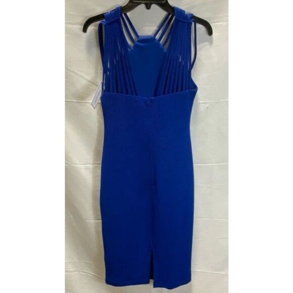 Bisou Bisou Womens Blue Solid Sleeveless Bodycon Dress Cocktail Size 6 NWT - Picture 3 of 6